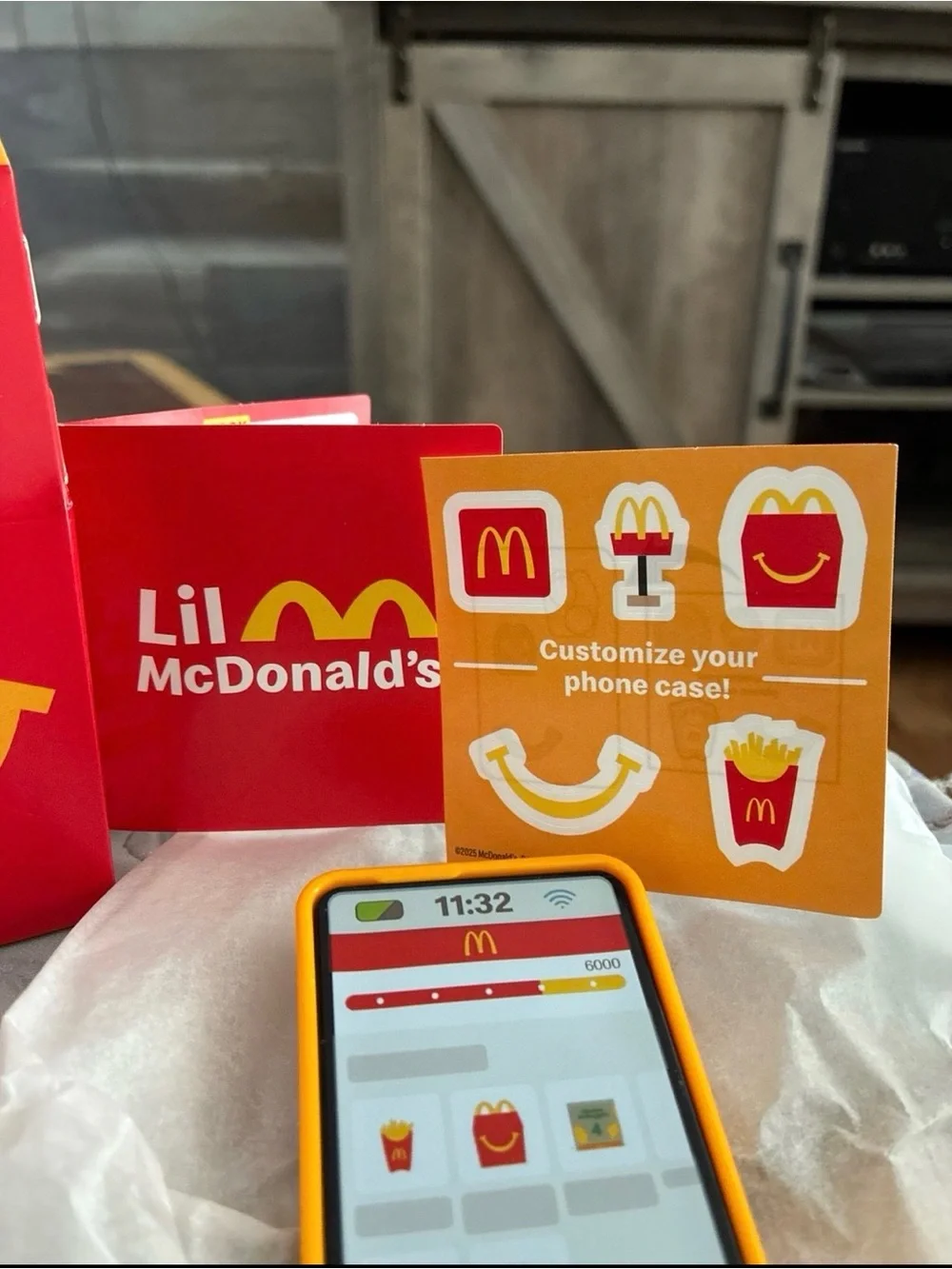 Lil McDonald’s Mini Phone Set w/ Happy Meal Box, Sticker Sheet & Collector Guide